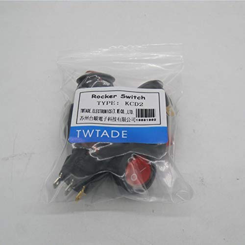 TWTADE/8PCS Црвена светлина осветлена/исклучена 3 пина 2 позиција SPST SNAP-IN ROUND LATCHING CONTENT SONGGLE ROCKER BOAT SWITCH AC 250V/10A