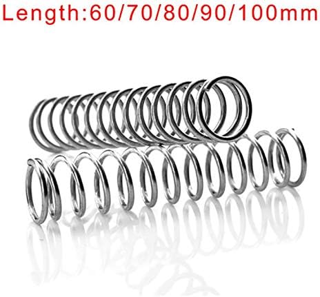 Адиоли компресија пролет 1 парчиња компресија од не'рѓосувачки челик Дијаметар на жица 2/2.2мм L: 60/70/80-100мм