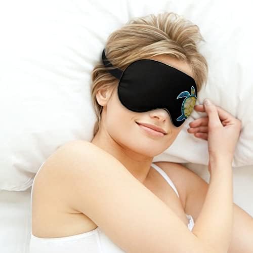 Врзана боја ладно морска желка за спиење маска за очи мекото око ги блокира светлата заслепени со прилагодлива лента за патување за патувања