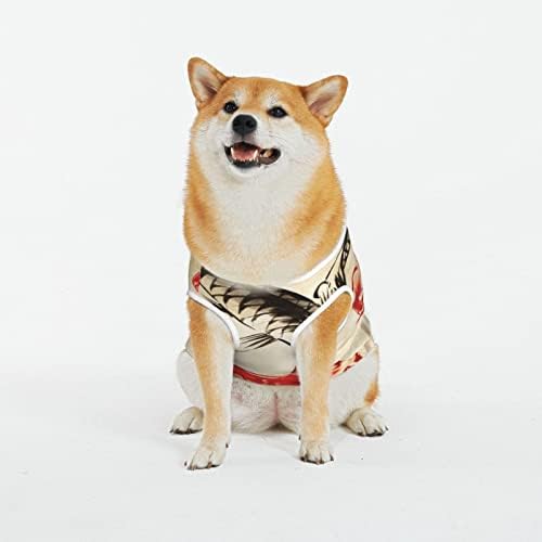 Памучни кошули за миленичиња Кои-риба-јапонско-гроздобер костуми за кутре кучиња мачки пижами меки кучиња