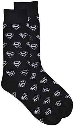 Центрични Брендови Супермен Класично Лого Чорапи На Екипажот, Црно