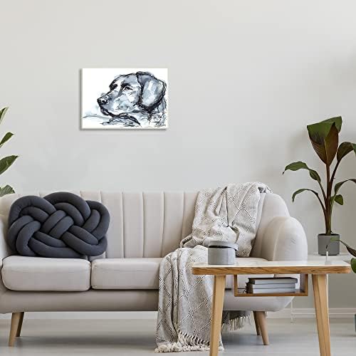 Sumn Industries Монохроматски портрет на кучиња со мастило Апстрактни детали за акварел, дизајн од Кендра Шеденхелм