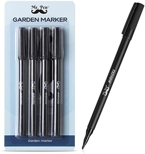 Г-дин Пен-градинарски маркери, црна, 4 пакувања, растителни маркери, градинарски маркери за растенија надворешни водоотпорни, растителни