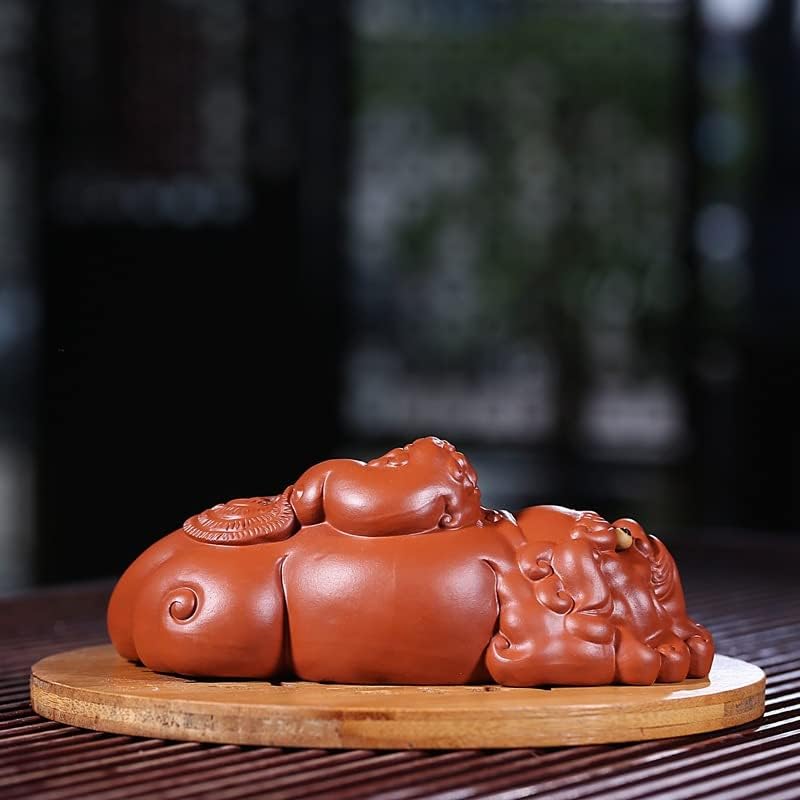 Сите рачно изработени бутик пурпурен песок чај од миленичиња лав големо сè оди добро декорација на скулптури 全 手工 精品 茶宠 狮子 大 号