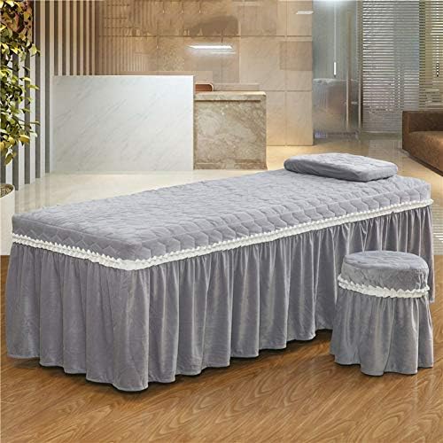 Поставени листови за маса за масажа со цврста боја, ватиран европски кревет за кревет за убавина Едноставно десетици за тело, спа -постелни постелнини,