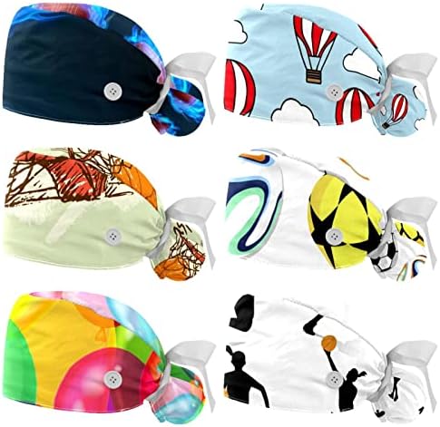 6 Парчиња Балони Со Топол Воздух Прилагодливо Работно Капаче Со Копче, Капаче за Нега со Лента За Пот