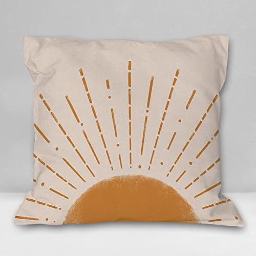 Обвивки за мека перница на сонцето Бурсев Апстрактна сонце, Бохо природа зајдисонце декоративна перница, минималистичка едноставна