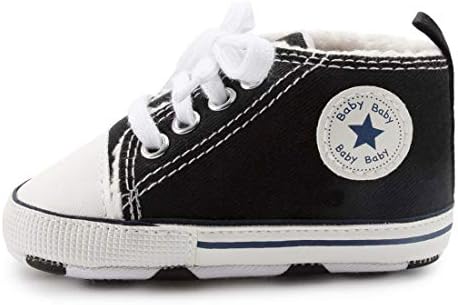 KidsUn Unisex Baby Baby Boys High Top Top Sneaker Soft Anti-Slip единствено новороденче новороденче први пешаци платно чевли со