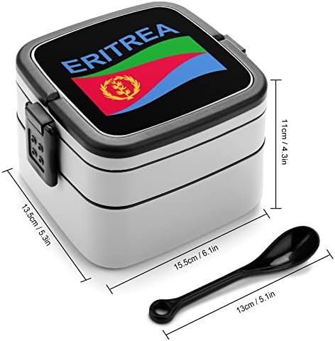 Знаме На Еритреја Смешни Сите Во Една Бенто Кутија Ручек Контејнер Со Лажица За Патување Работа Пикник