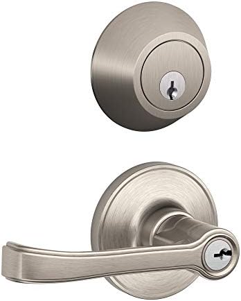 Шлаге JC60 V TOR 619 Едноцилиндричен Клуч За Влез Заклучување Deadbolt, Сатен Никел