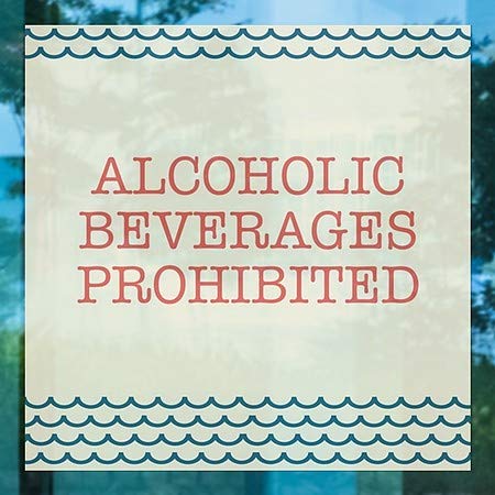 CGSignLab | „Алкохолни пијалоци забрането -аутички бран“ прозорецот за лепење | 8 x8