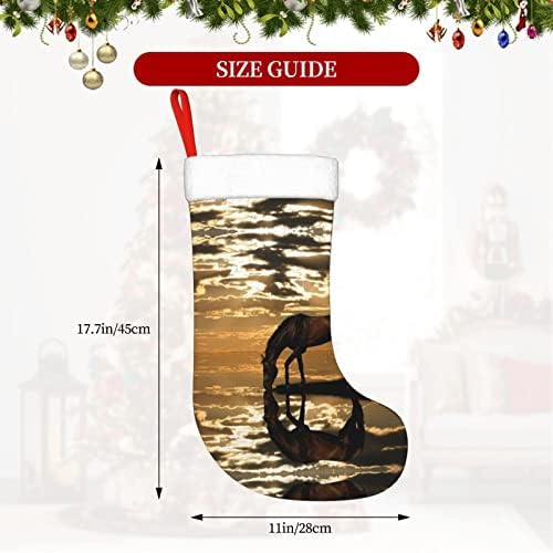 ПСВОД коњ природа Нова година Божиќ Декоративни чорапи кои висат Божиќни чорапи