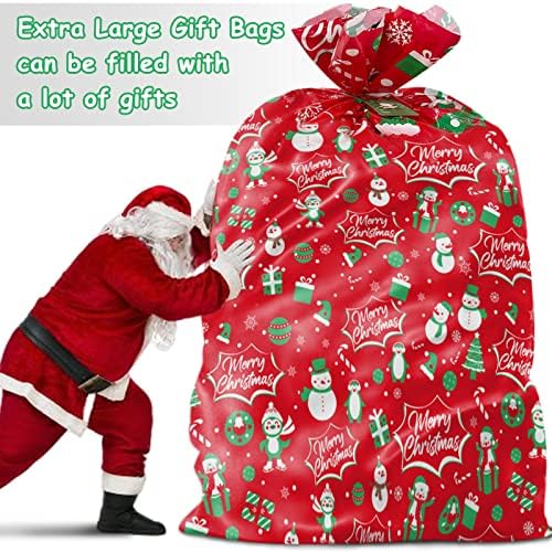 Химозо Екстра Големи Божиќни Торби За Подароци, 2 ПАРЧИЊА Џамбо Торби За Подароци За Велосипеди за Преголеми Џиновски Огромни Божиќни Подароци,