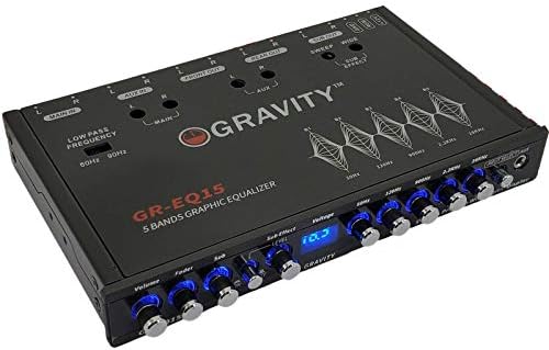 Гравитација EQ15 1/2 Din Пет Ленти За Изедначување Автомобил Аудио Еквилајзер EQ Пред, Заден +Господар Контрола На Јачината На