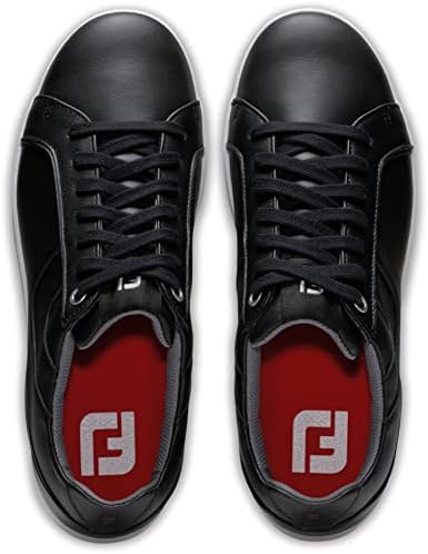 Footjoy Women'sенски FJ врски голф чевли, црна/црна, 8,5