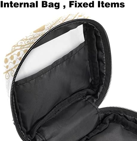 Санитарна торба за складирање на салфетки, менструална торба торбички облога за тампони за женски производ со патент за тинејџери девојки жени училиште, боја Doodle Lo