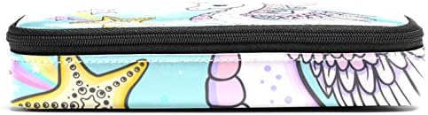 Симпатична цртана филмови Виножито морски коњи еднорог со starвездички кожен молив со молив, торба со пенкало со двојна торбичка за чување