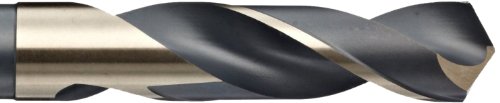 YG-1 D1191 Сплитска точка со голема брзина на челик 3 рамна црна/златна сребро/бит за вежбање, 118 степени, 1-7/16 дијаметар x 6 Должина