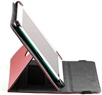 Покрив за кожни куќи со црвена боја на Navitech со 360 ротационен штанд компатибилен со компјутерот Yuntab K03-10 инчен Android Tablet