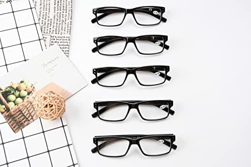 Очила 5 Пакувајте Очила За Читање За Мажи Пролетни Шарки Класични Читатели Црна Рамка +2.00