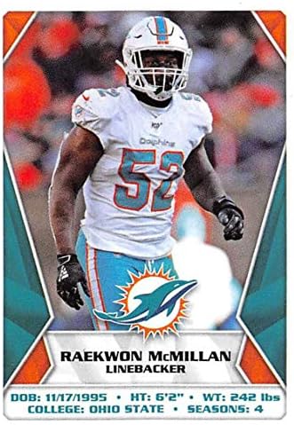 2020 налепници на Панини НФЛ 66 RAEKWON MCMMILLAN MIAMI DOLPHINS FOUSALL STREAPRE