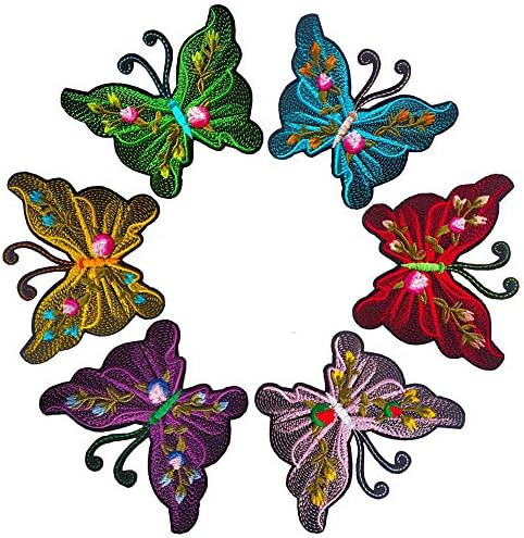 Qingxii декора разновидни шарени закрпи за пеперутки шиење на/железо на везени закрпи девојки закрпи облека облечена капа панталони