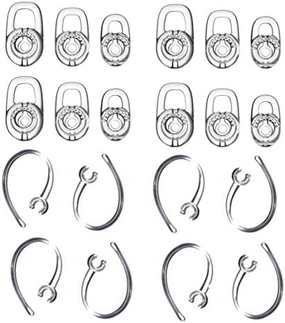 Zotech Earbud Gel & Ear Hook For Plantronic, 12 парчиња чиста замена Eargel & 8 парчиња чиста кука за уво, погодни за Plantronics M155 M165