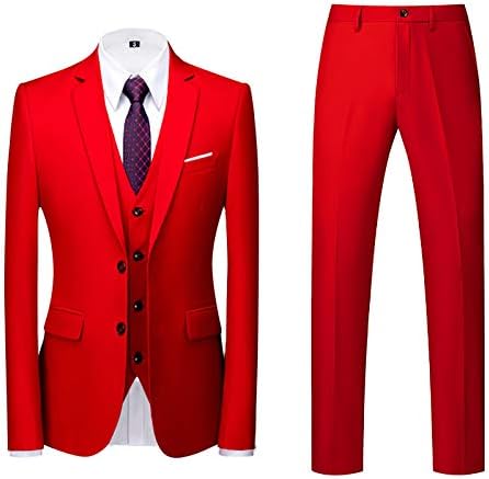 Костуми за мажи 3 парчиња тенок фит цврста јакна елек и панталони поставува мода шал јака костум свадбена забава матурска деловна активност