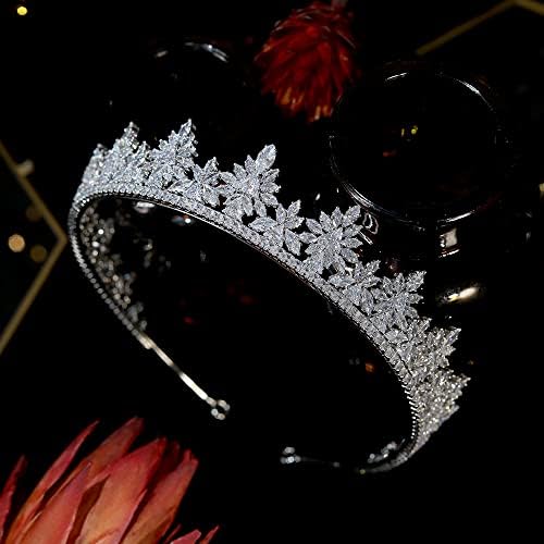 накит за коса круна дијадеми за жени Тиара Невестинска Круна Дијадема Принцеза Свадба Додатоци За Коса Круна