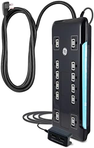 GE Ultrapro 8 Заштитник на излез на излез, врзани 2 USB порти, кабел за напојување од 4 стапки, 2169 ouулес, 34117 & GE Ultrapro 12 заштитник