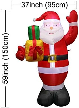 Aizyr 1,5m/5ft Christmas Christmas Deanta Claus Holding кутија за подароци, Божиќна декорација светлечки реквизити модел со LED светла