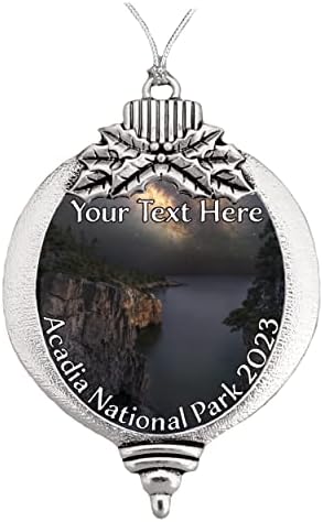 Божиќна украс на Националниот парк Акадија Снежана снегулка или сијалица Изберете го вашиот текст