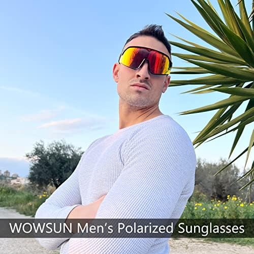WOWSUN Поларизирани Велосипедски Очила Спортски Очила За Сонце За Бејзбол Велосипед Риболов Трчање Очила За Сонце