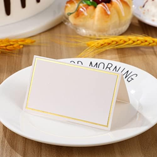 Fomiyes 200pcs табела место картички картички за имиња за табели за поставување празно место картички со златна сребрена фолија за венчални
