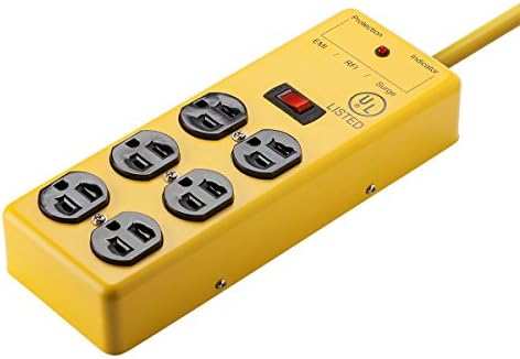 Монопроце 6 излез моќност - 6 стапки - жолта | Кутија, 540 ouулс метал со кабел