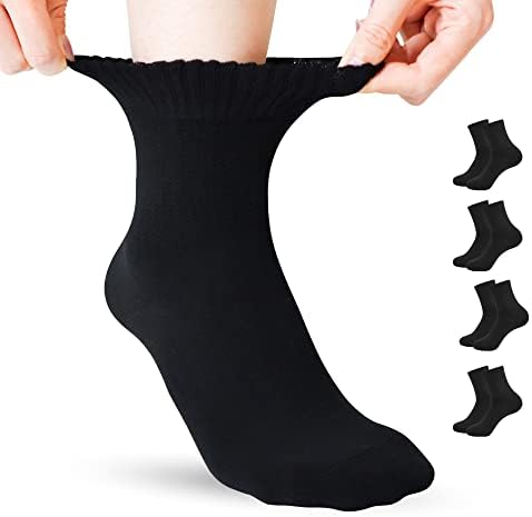 Serisimple Bamboo Не -обврзувачки чорап жени дијабетични врвни чорапи на глуждот лабави се вклопуваат беспрекорни пети широки затегнати
