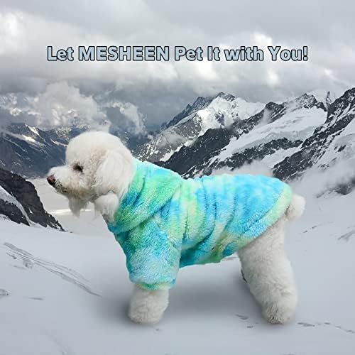 Месеин куче вратоврска боја џемпер за мали кучиња изработени од кожата пријателска со кожата мека дише од руно ткаенина Чувајте го