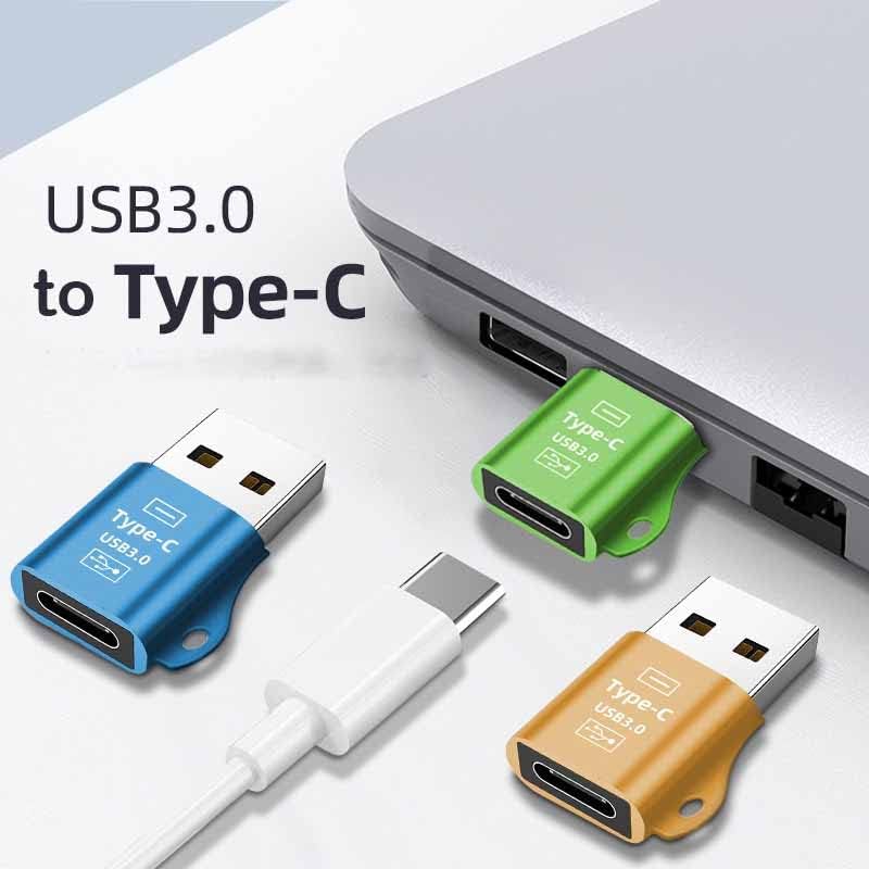 USB3.0 до USB C адаптер 2 пакет, женски тип Ц до машки адаптер за напојување за iPhone 14 13 12 11 Mini Pro Max, AirPods, iPad Air 4