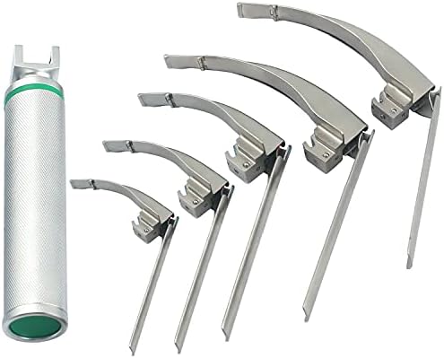 Aaprotools MC COY Flexi -Tip Fiber Optic Optic LED Intubation Set 6PCS Blade#1#2#3#4  + 1 Средна рачка - Прва комплет за одговор