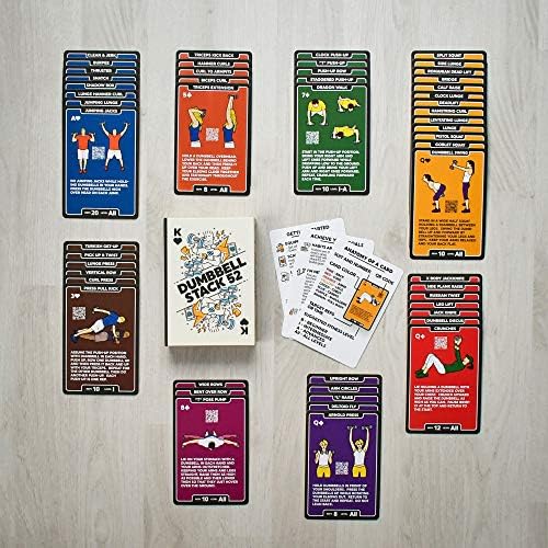 Оџак 52 Гира Вежба Картички. Гира Тренингот Игра Картичка Игра. Вклучени Видео Инструкции. Совршен За Тренинг со Прилагодливи Комплети За Тежина Без Гира и Фитнес За