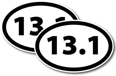 Налепница бес 13.1 полумаратон црн овален автомобил Деклал 2 пакет | Секој „x 3“ секој