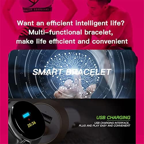 PSTUIKY го надгради BT4.0 Smart Watch Fitness Fitness Водоотпорен 1,44 инчен екран на гледање Поддршка на отчукувањата на срцето, крвниот