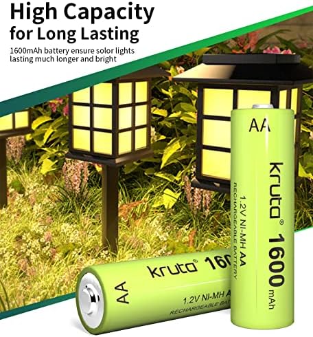 Крутаa Батерии За ПОЛНЕЊЕ Соларни Bat Батерии,1600mah NiMH 1.2 V Двојна Батерија За Соларни Градинарски Светла, Далечински Управувачи,