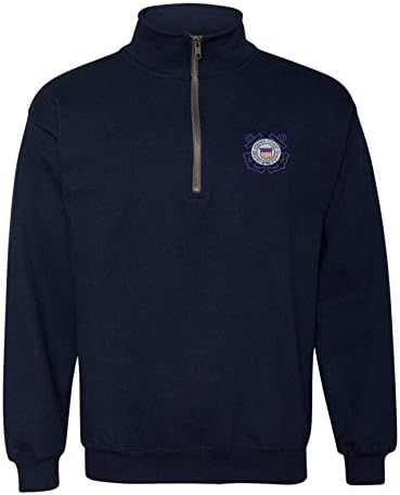 Allntrends за возрасни поштенски јака џемпер USCG извезена крајбрежна стража ја врвот Америка