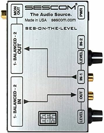 Sescom SES-на-ниво RCA на XLR конвертор на ниво на аудио со ниво на контроли-по-сиском
