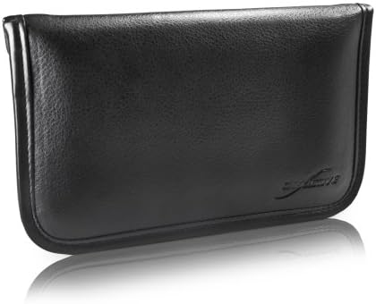 Boxwave Case for Blu G9 Pro - Елита кожна торбичка за месинџер, синтетички кожен покритие куќиште дизајн на пликови за Blu G9 Pro - Jet Black