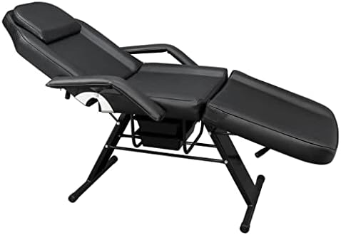 Mgwye со двојна намена за тетоважа бербер стол прилагодлив салон за убавина спа-маса масажа со фиока 185x82x80cm црно