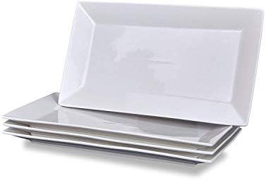 Klikel 4 Serving Platters - Класична бела плоча - фиоки за сервирање за забави - Безбедна машина за миклена и машина за миење