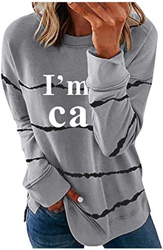 Маичка за џемпери за жени со преголема кошула блуза секси пад на долги ракави спортска кошула лабава маици на блузи врвови работна облека туники