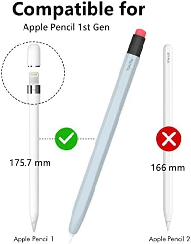 Кутија ljflyxri за Apple Pencil 1-ви генерал силиконски двојна боја анти-ролна дизајн за спречување Совршен зафат заштитен удобен силиконски